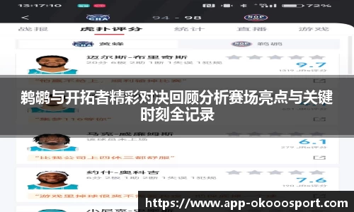 鹈鹕与开拓者精彩对决回顾分析赛场亮点与关键时刻全记录